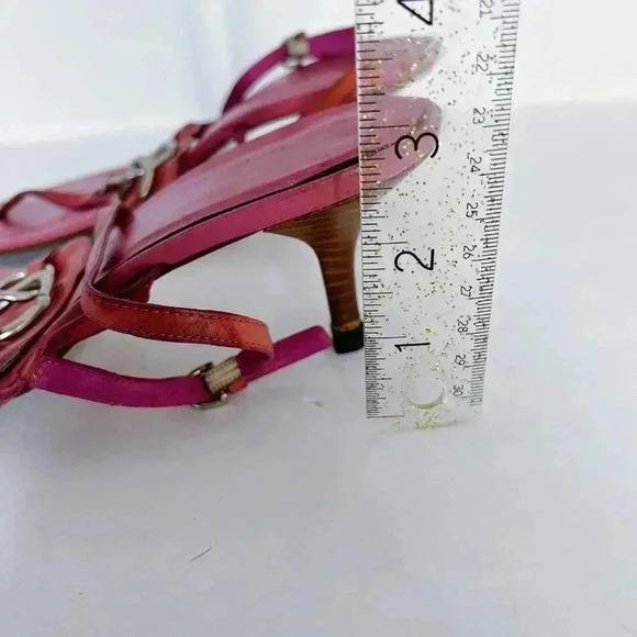 Coach Y2K Vintage Pink Leather Strappy Sandal Kitten Heels Pumps Women's Size 9 - Picture 10 of 12